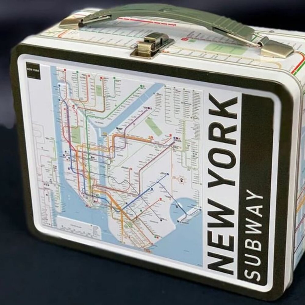 New York Subway Map Tin Lunch Box Stash Storage NEW